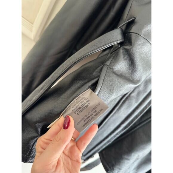 WILSON'S LEATHER Genevieve Faux Fur Belted Trench Jacket Size Large - Picture 6 of 10